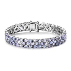 Karis Tanzanite Three-Row Bracelet in Platinum Bond (6.50 In) 18.65 ctw