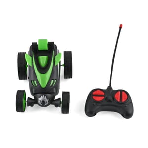 Green 4 Channels RC Stunt Car with Lights and Remote Control, Kids Stunt Car Toy For Birthday Gift (3xAAA Not Included)