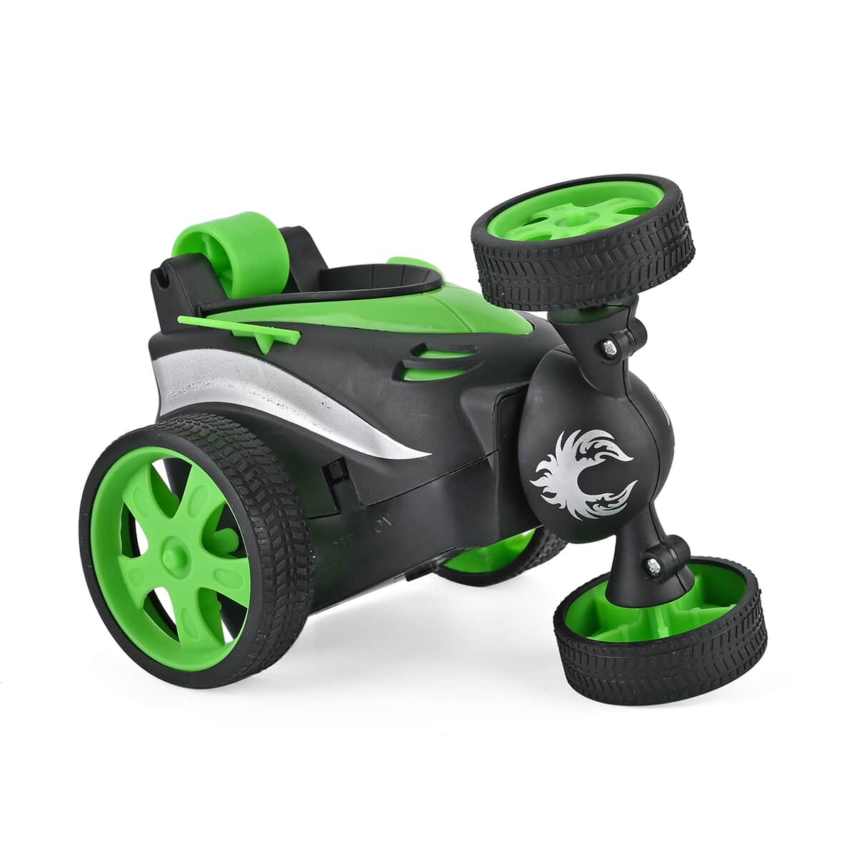 Green 4 Channels RC 360Â° Rotating Stunt Car with Lights and Remote Control (3xAAA Not Included) image number 4