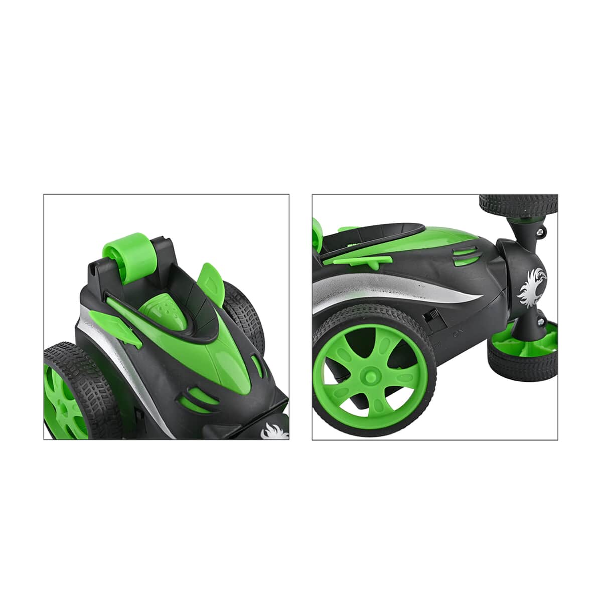 Green 4 Channels RC 360Â° Rotating Stunt Car with Lights and Remote Control (3xAAA Not Included) image number 5