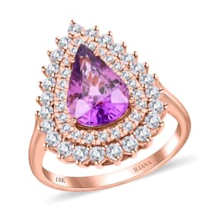 One Of A Kind Certified & Appraised Iliana 18K Rose Gold AAA Purple Sapphire and G-H SI Diamond Ring (Size 7.0) 3.80 ctw