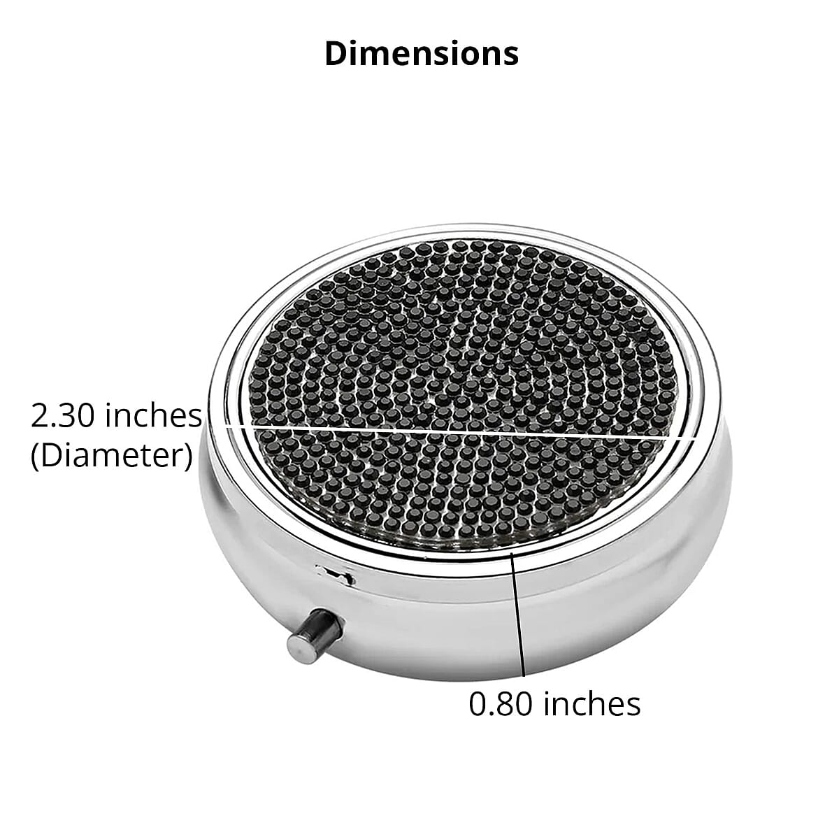 Set of 2pcs White & Black Austrian Crystal & Mirror Jewelry Box in Silvertone image number 4