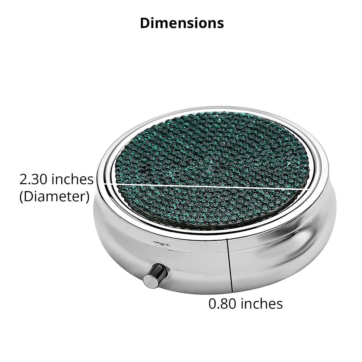 Set of 2pcs Green & Purple Austrian Crystal & Mirror Jewelry Box in Silvertone image number 4