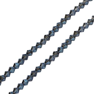 Simulated Blue Magic Quartz Beaded Necklace 20-22 Inches in Silvertone