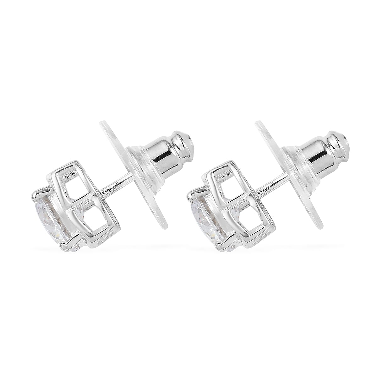 Simulated Diamond Dangling Earrings in Sterling Silver image number 3