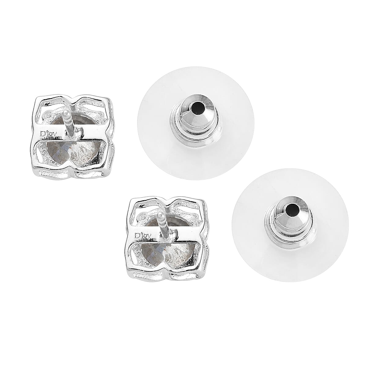 Simulated Diamond Dangling Earrings in Sterling Silver image number 4