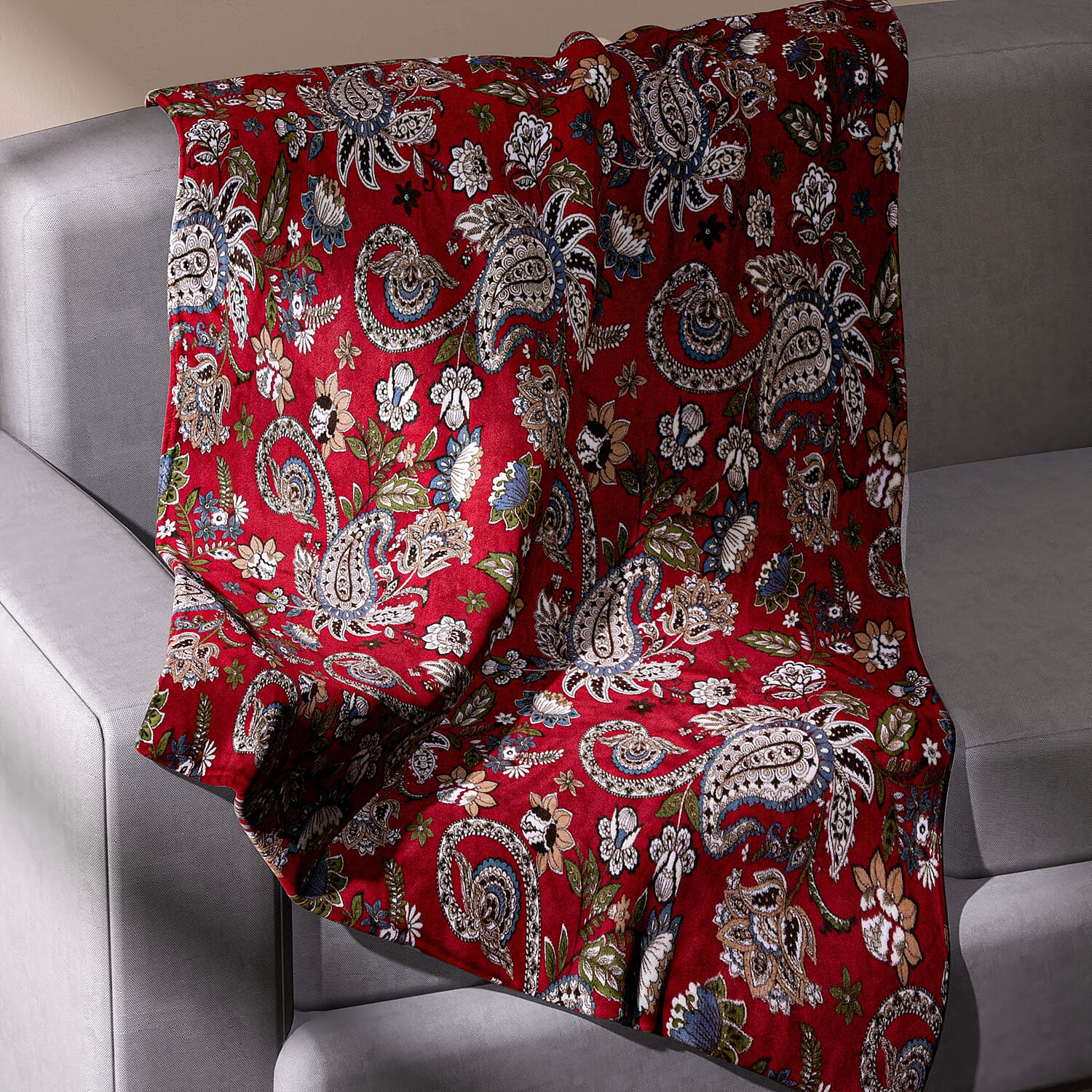 Homesmart Designer Inspired Paisley Pattern Super Soft and Warm Printed Flannel Blanket