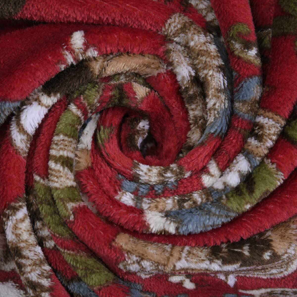 Homesmart Designer Inspired Paisley Pattern Super Soft and Warm Printed Flannel Blanket image number 2