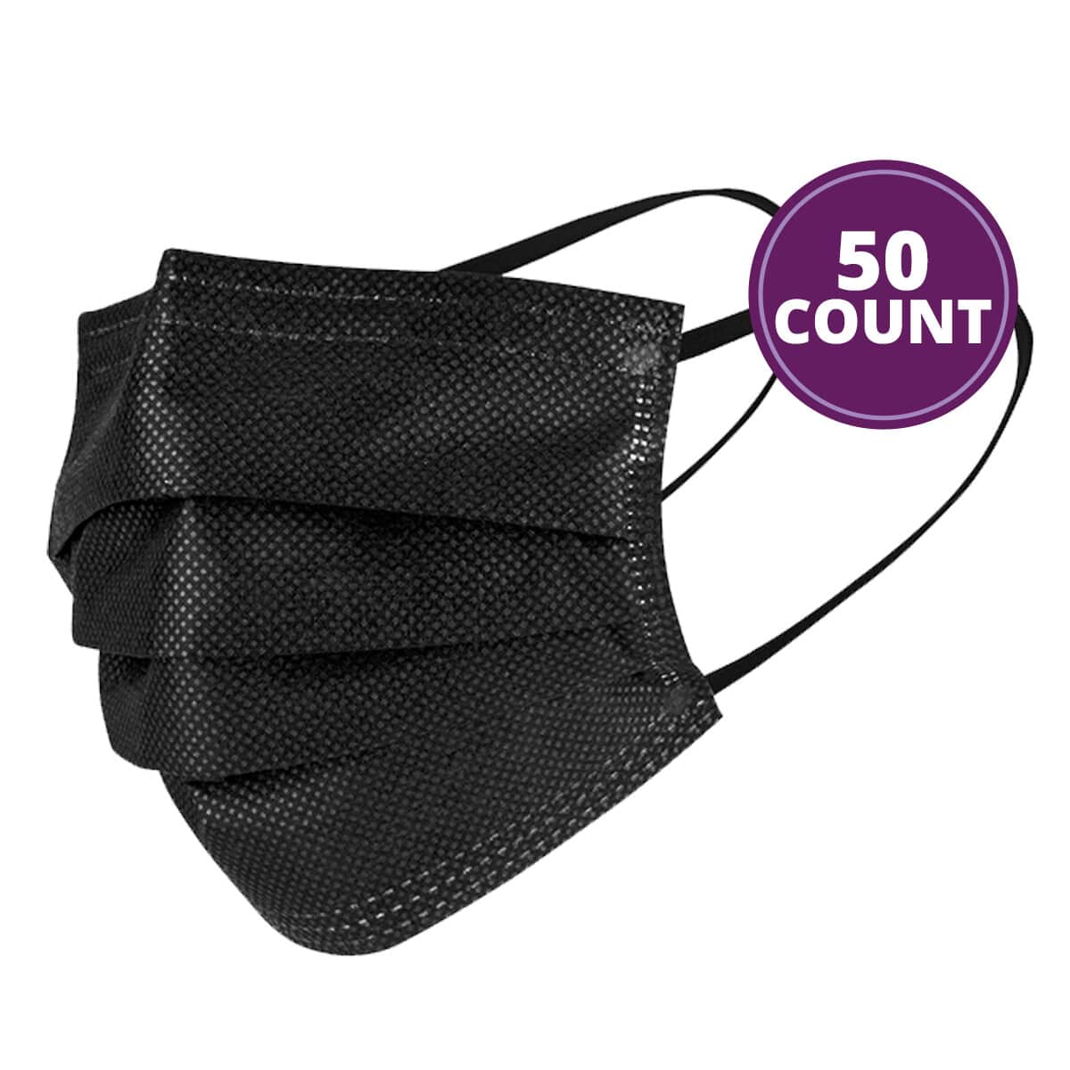 Set of 50 Black 3ply Protective Masks (Non Returnable) in Stock image number 0