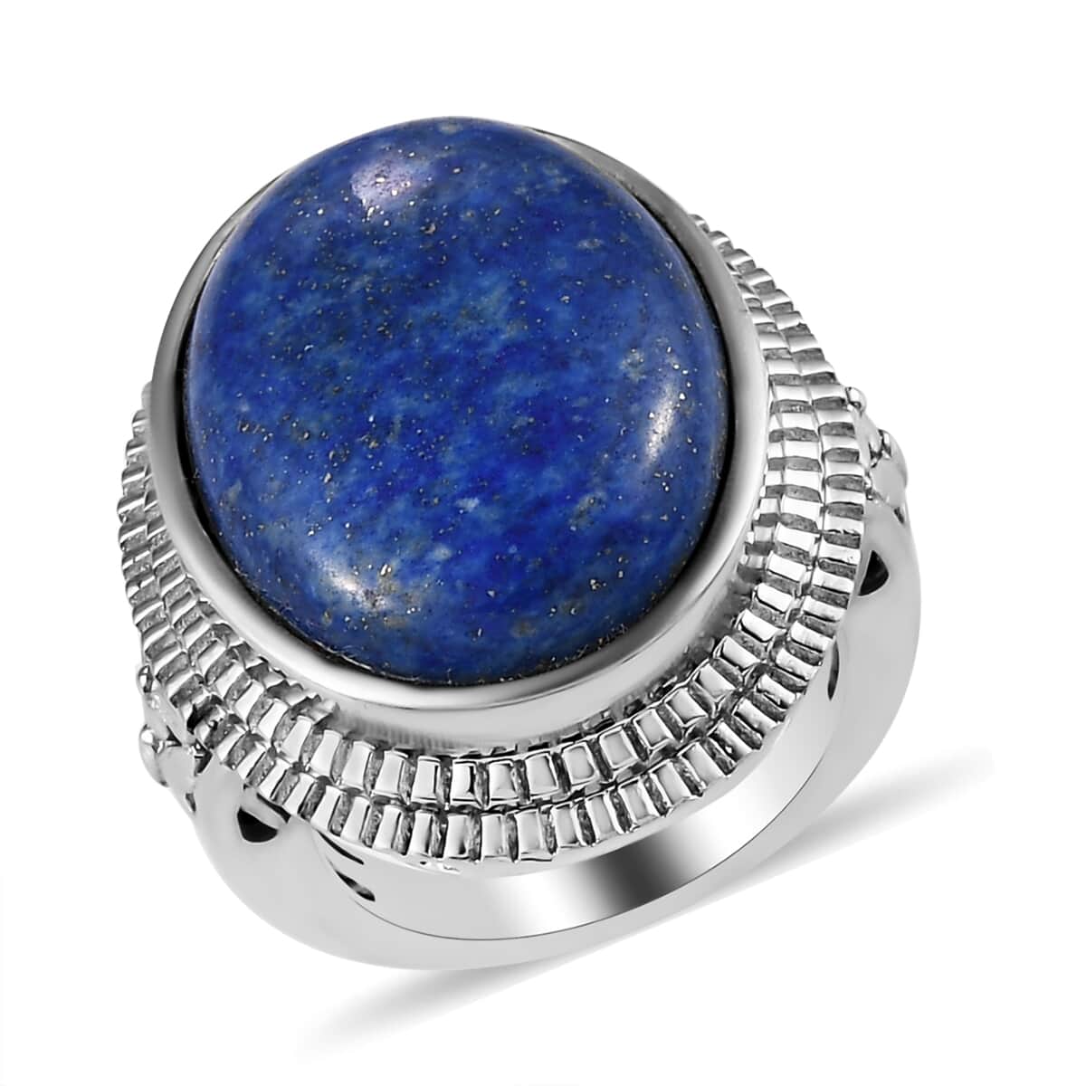 KARIS Lapis Lazuli Solitaire Ring in Platinum Bond (Size 7.0) 14.90 ctw image number 0