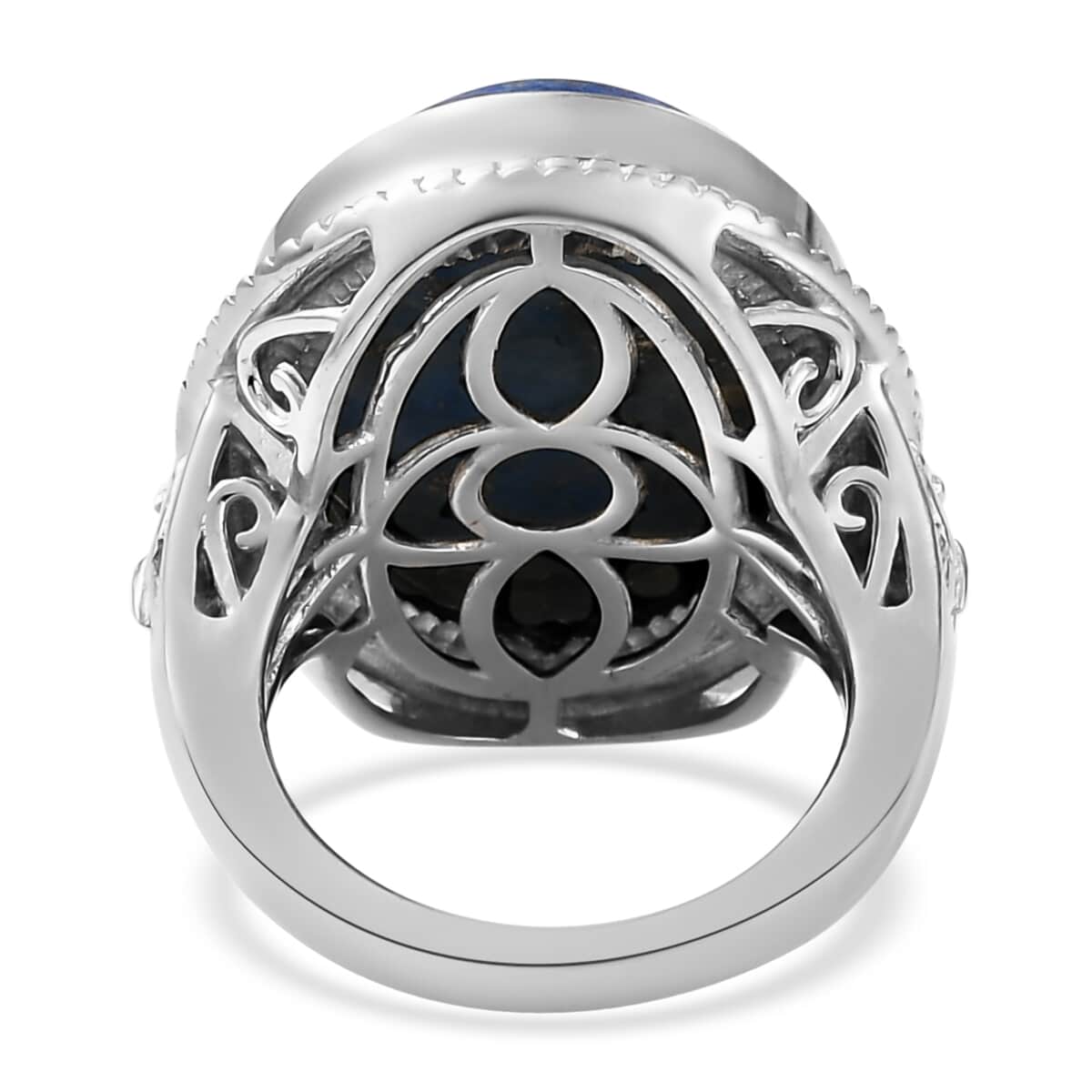 KARIS Lapis Lazuli Solitaire Ring in Platinum Bond (Size 7.0) 14.90 ctw image number 4