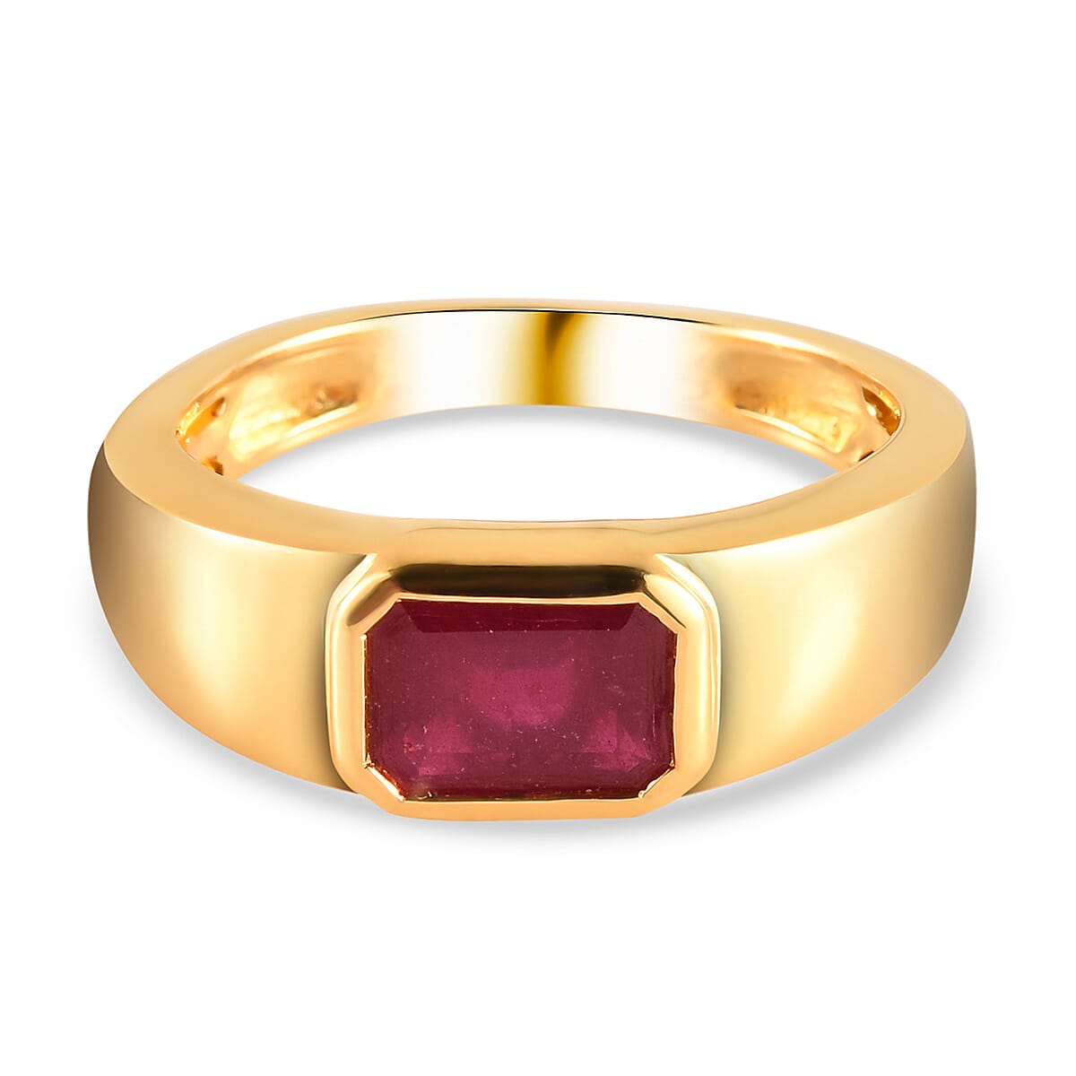 African Ruby 1.53 ctw Ring in 14K YG Over Sterling Silver (Size 5.5)