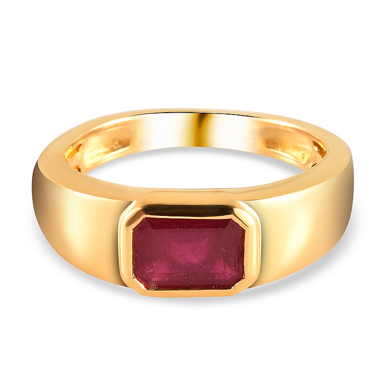 African Ruby 1.53 ctw Ring in 14K YG Over Sterling Silver (Size 5.5)
