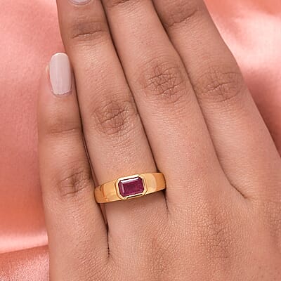African Ruby 1.53 ctw Ring in 14K YG Over Sterling Silver (Size 5.5)