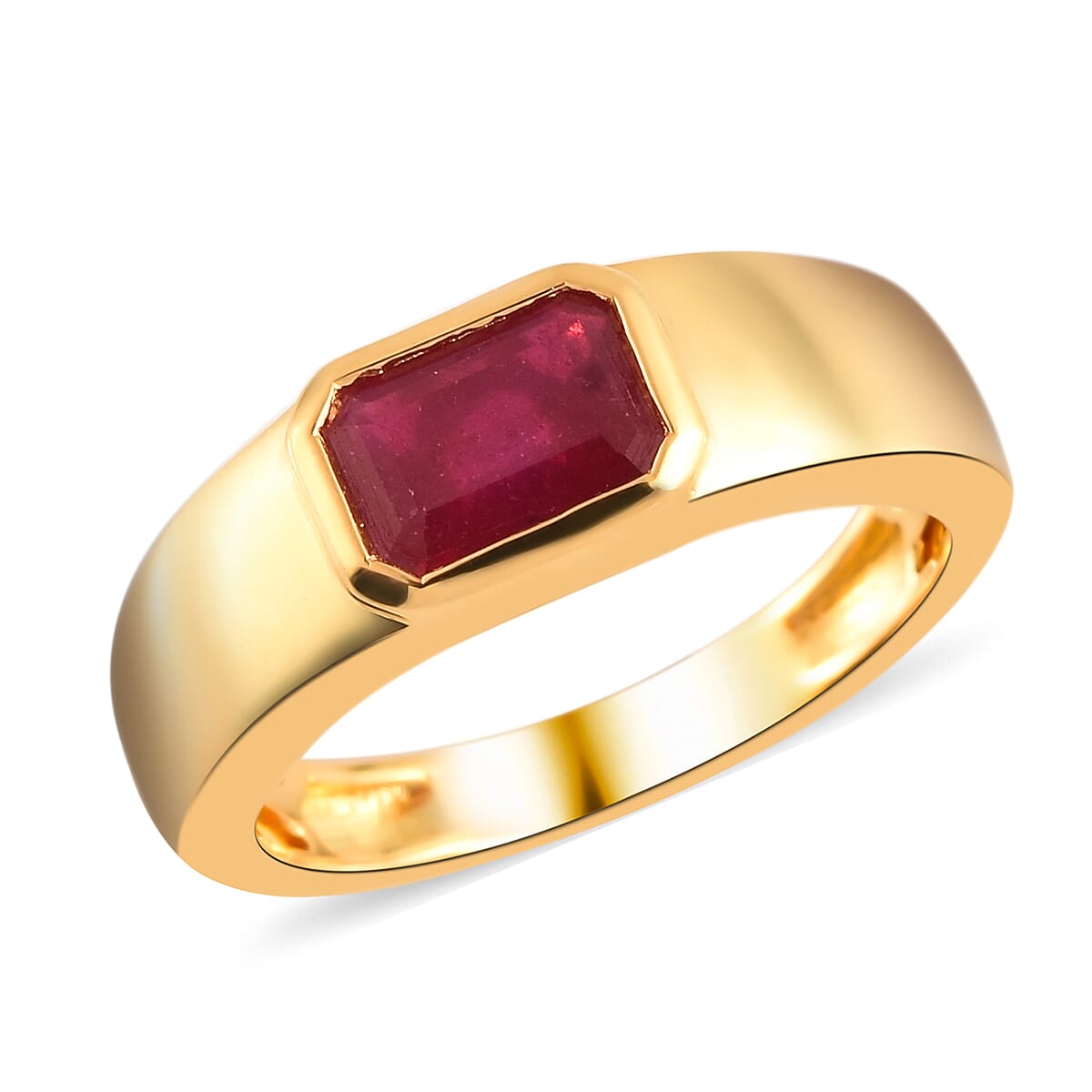 African Ruby 1.53 ctw Ring in 14K YG Over Sterling Silver (Size 5.5)