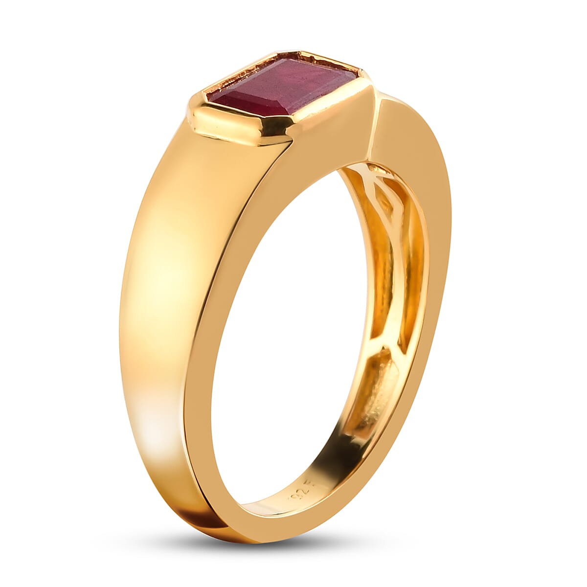 African Ruby 1.53 ctw Ring in 14K YG Over Sterling Silver (Size 5.5)