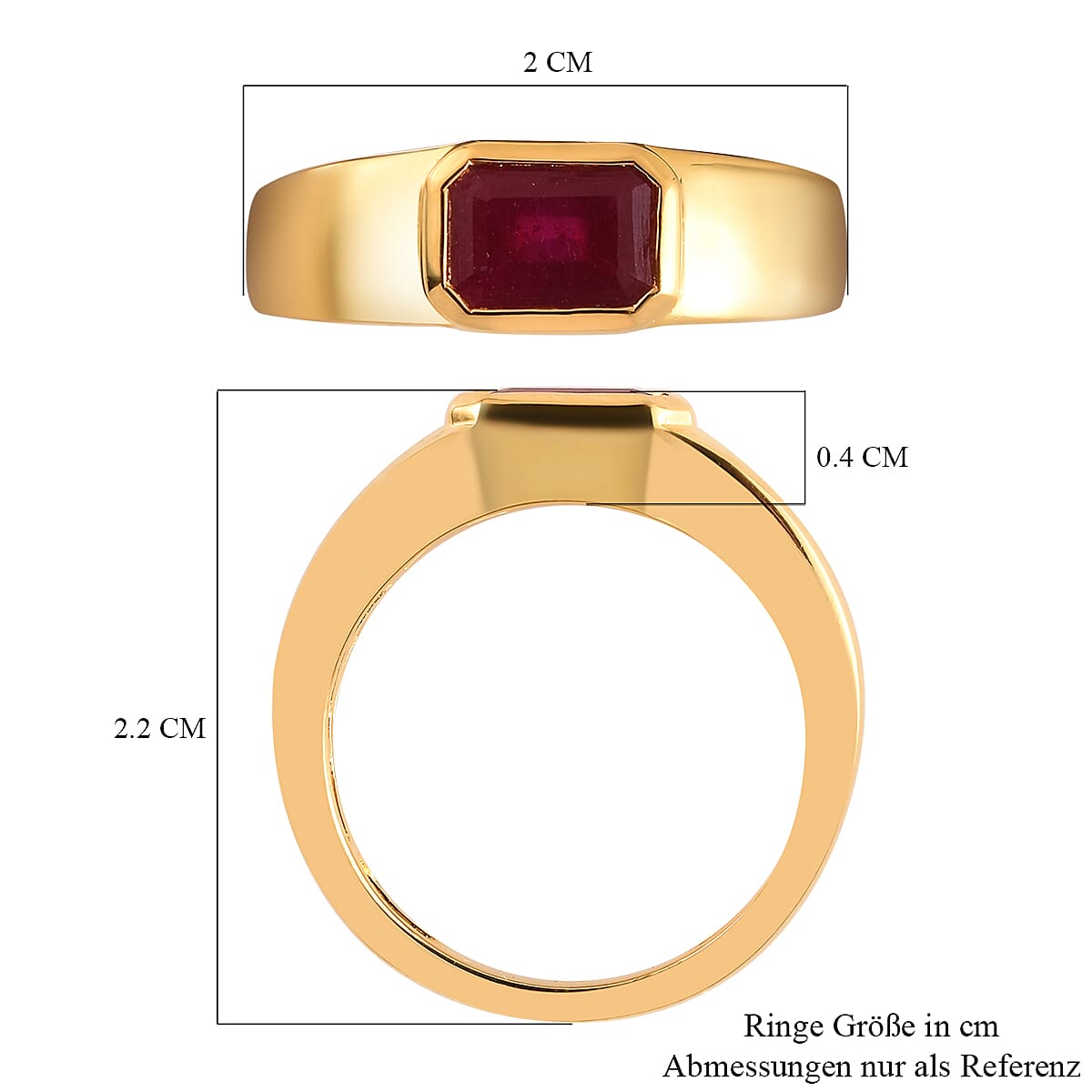African Ruby 1.53 ctw Ring in 14K YG Over Sterling Silver (Size 5.5)