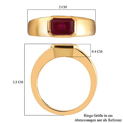 African Ruby 1.53 ctw Ring in 14K YG Over Sterling Silver (Size 5.5)