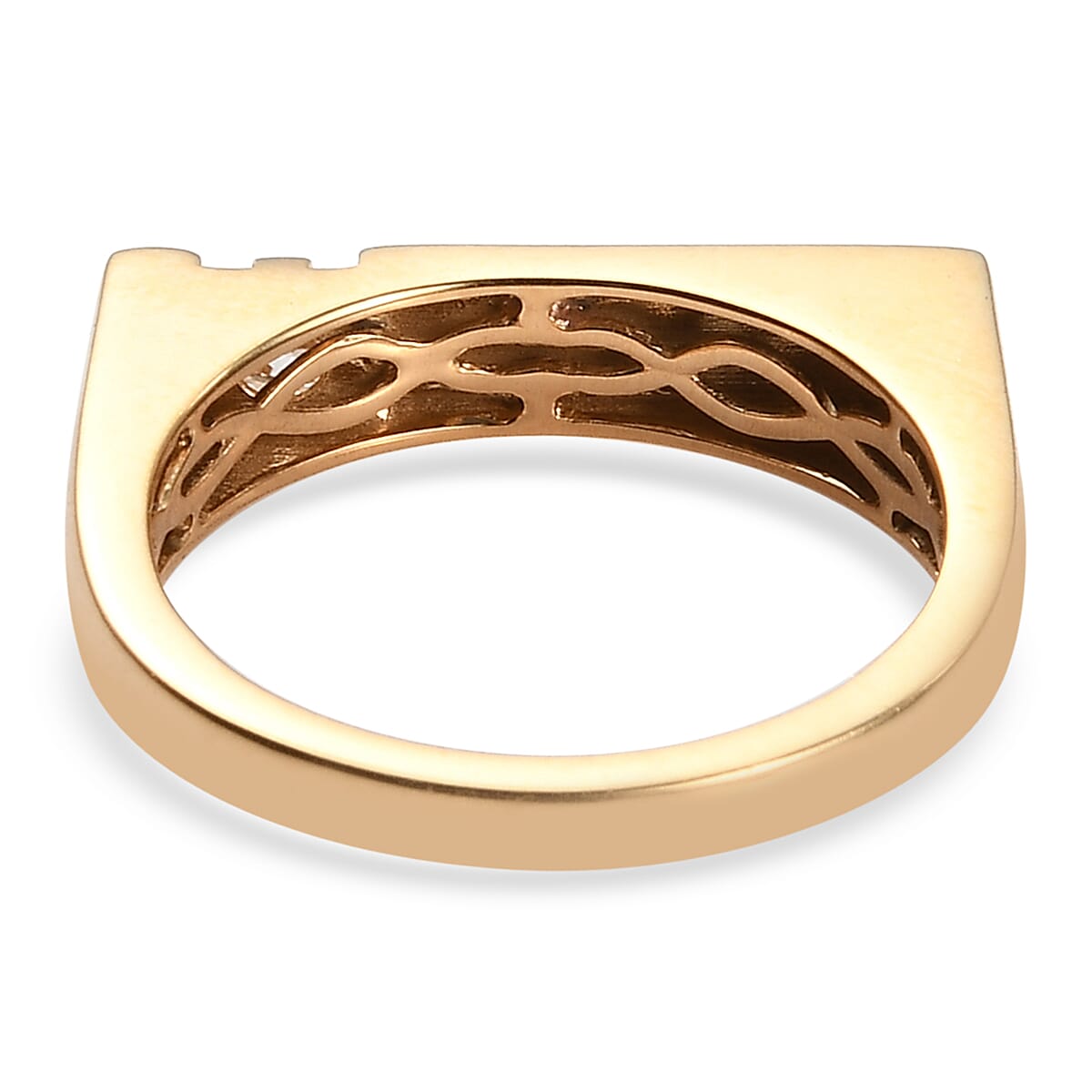 Personalized 88 Facet Moissanite Ring in 14K Yellow Gold Over Sterling Silver (Size 7.0) 0.15 ctw image number 5