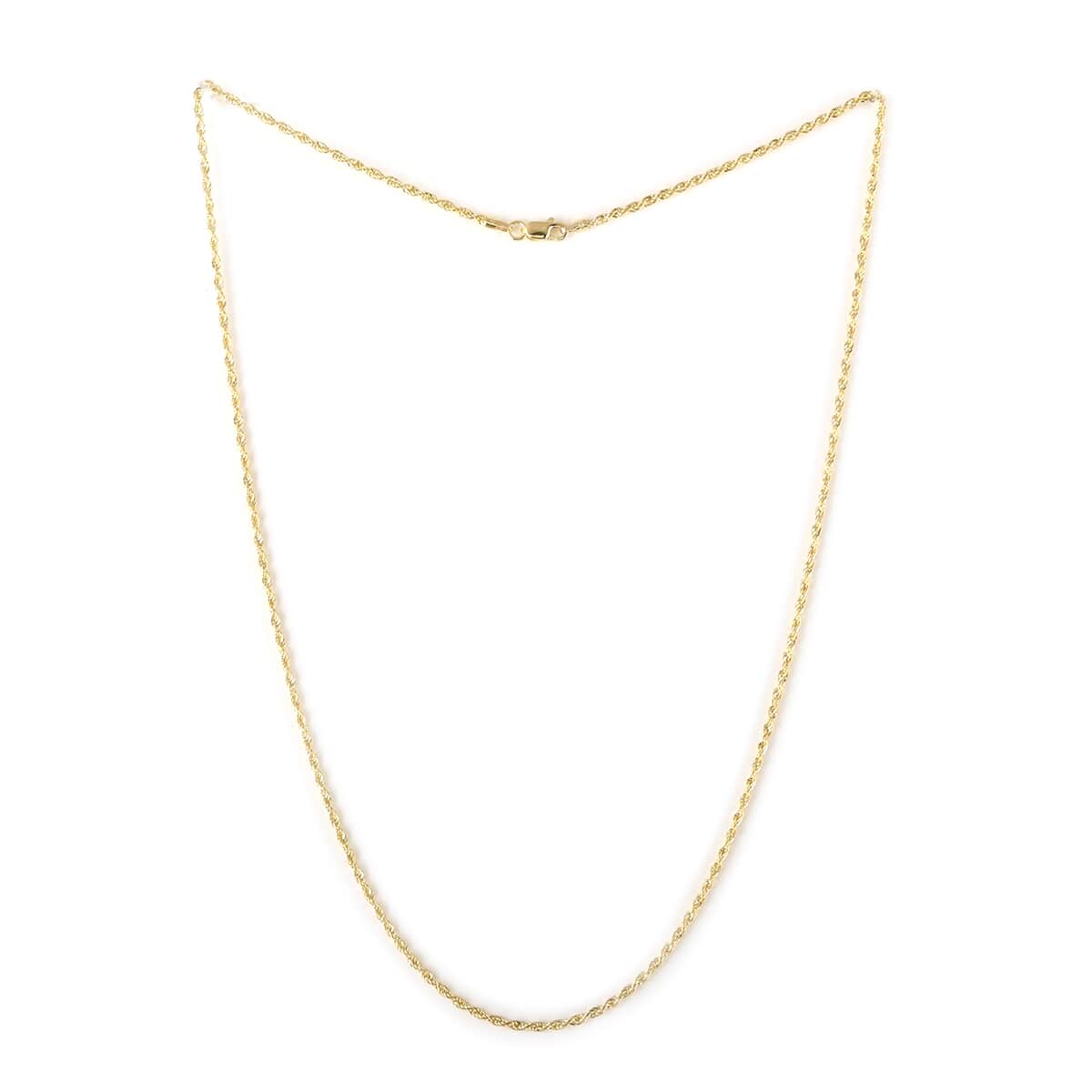 10K Yellow Gold Rope Chain 18 Inches 1.30 Grams image number 1