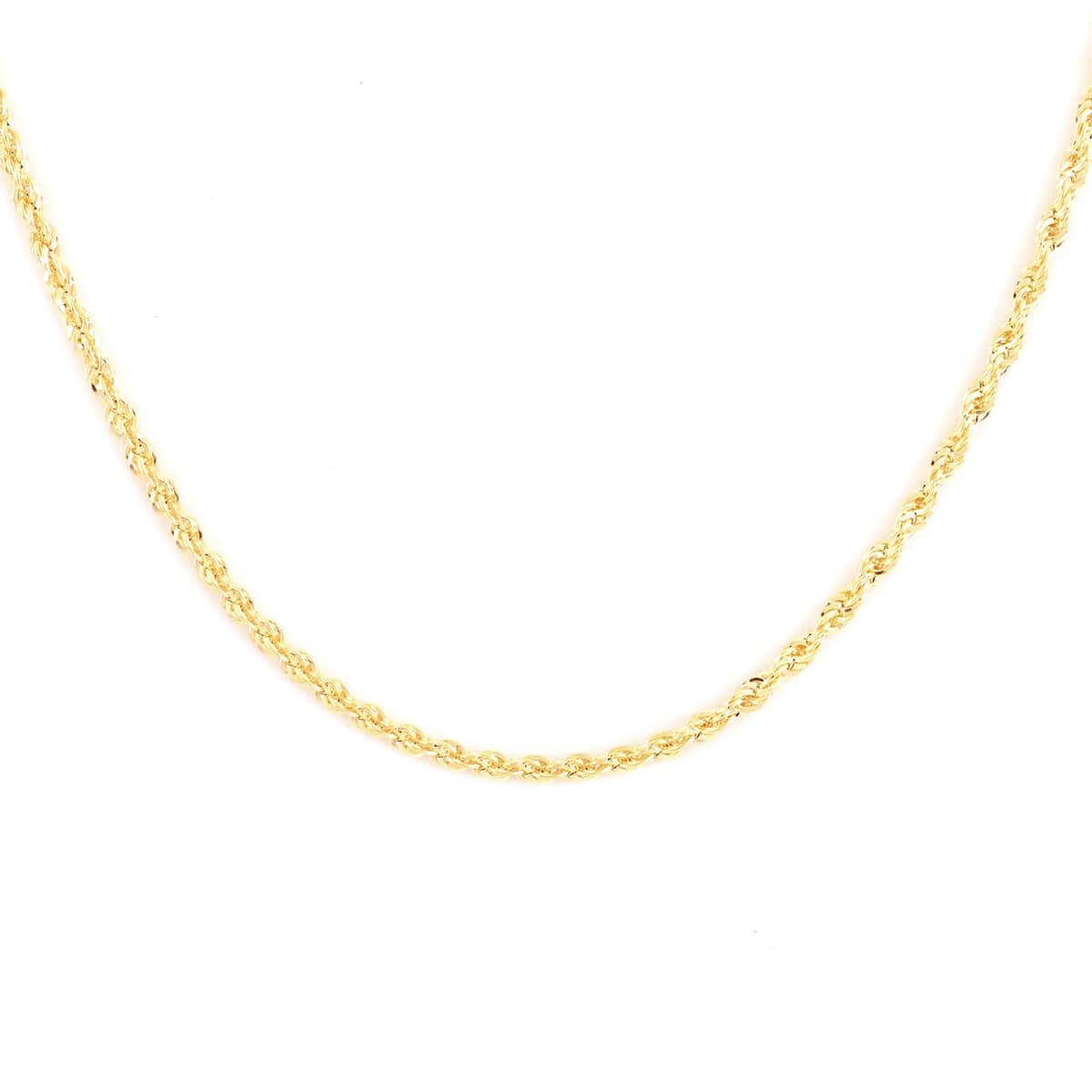 Vegas Closeout Deal 14K Yellow Gold 1.5mm Laser Rope Chain 18 Inches 2.10 Grams image number 0