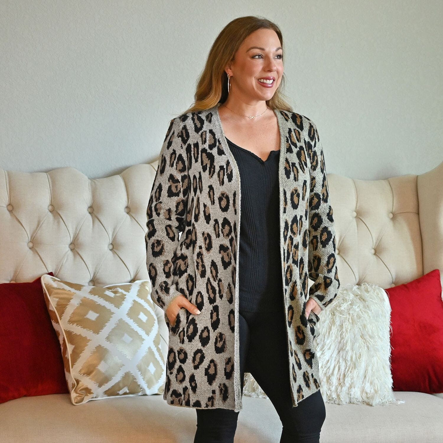 Cheetah print clearance cardigan plus size