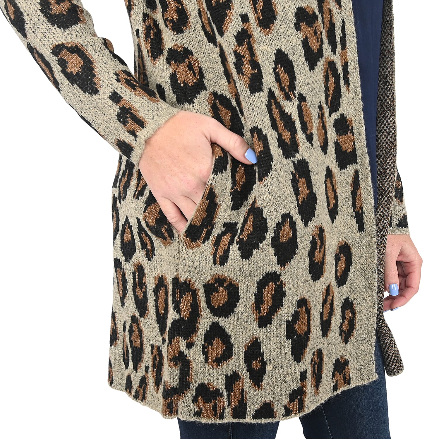 Tamsy The Randee Brown Cheetah Printed Cardigan - XL | Open Front Cardigan | Women Cardigan | Maxi Cardigan | Summer Cardigan