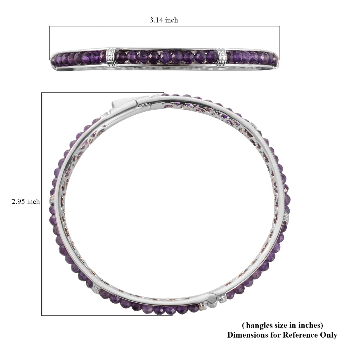 KARIS Amethyst Bangle Bracelet in Platinum Bond (8.00 In) 15.00 ctw image number 5