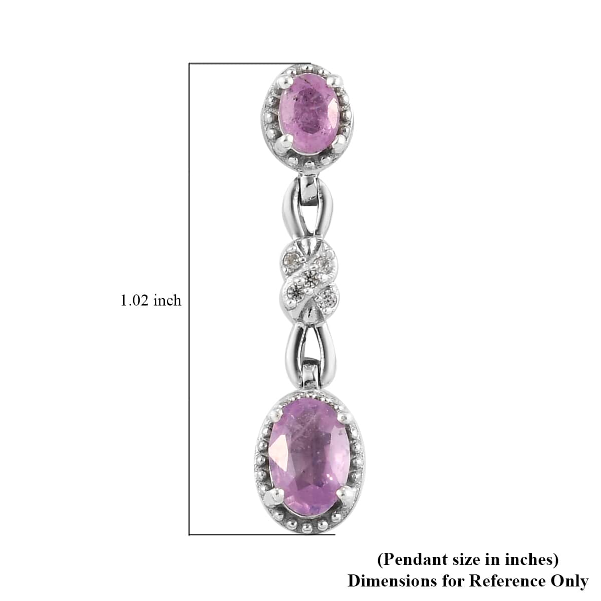 Ilakaka Hot Pink Sapphire (FF) and Zircon Dangle Earrings in Platinum Over Sterling Silver 1.75 ctw image number 3