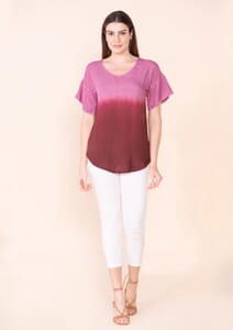 Tamsy Purple Rayon Ombre Top - M