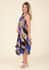 Tamsy Blue Abstract Print Sleeveless A-Line Dress - One Size Fits Most image number 2