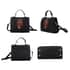 Set of 2 Black Color Red Guitar Pattern Genuine Leather Bag with Wallet image number 1