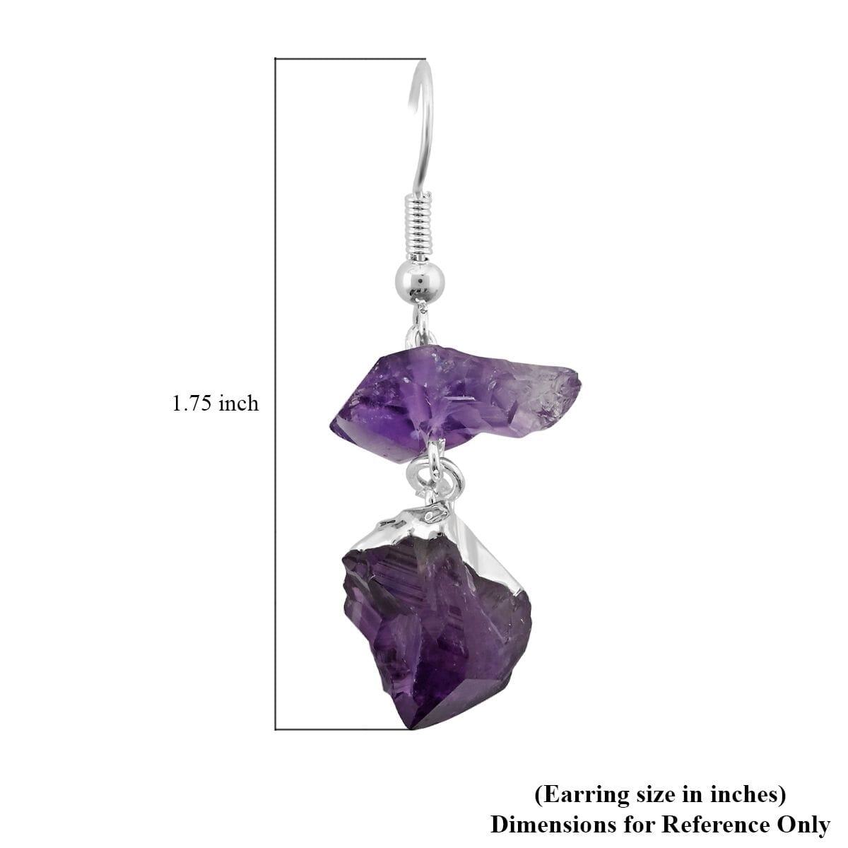 Amethyst Earrings in Silvertone 16.00 ctw image number 4