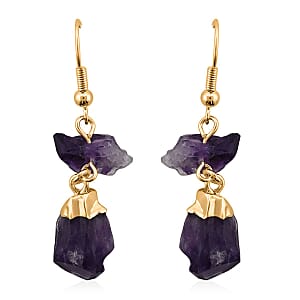 Made in Brazil Amethyst Earrings in Goldtone 25.00 ctw