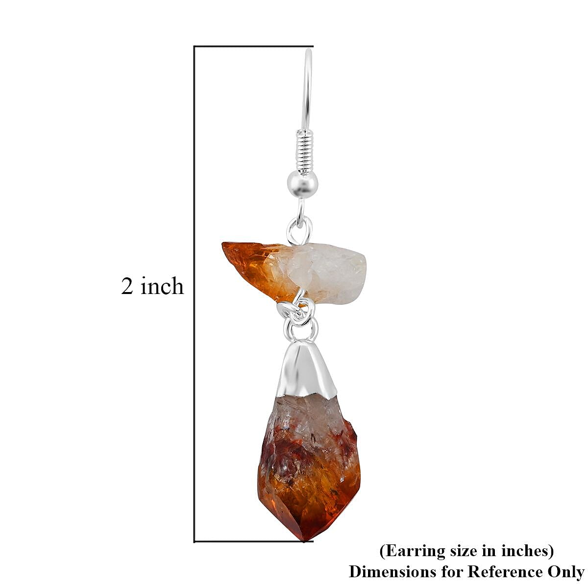 Brazilian Citrine Earrings in Silvertone 28.00 ctw image number 4