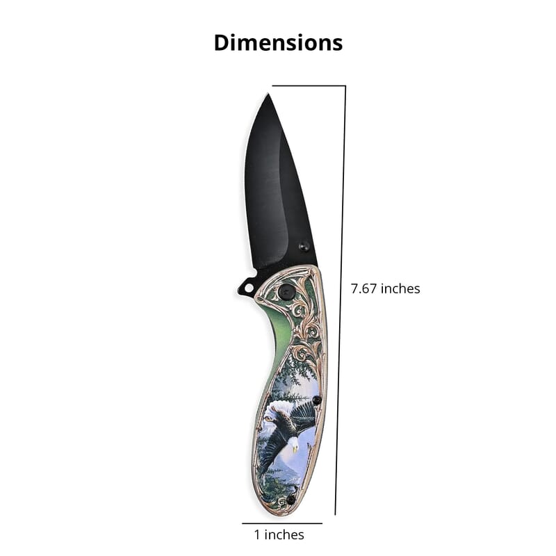 Portable Folding Eagle Printed Pattern Stainless Steel Knife