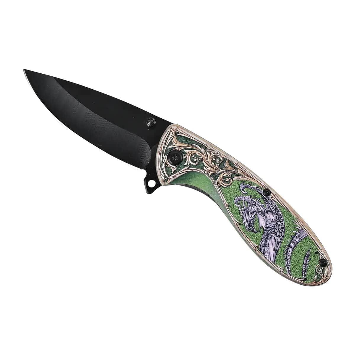 Portable Folding Animal Printed Pattern Stainless Steel Knife image number 0