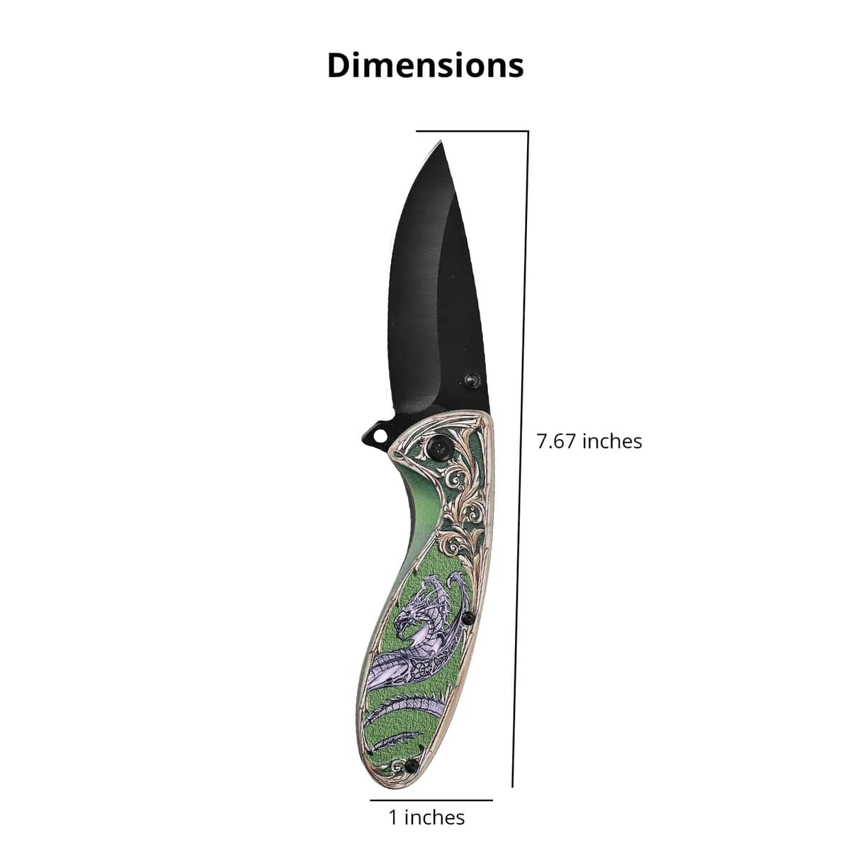 Portable Folding Animal Printed Pattern Stainless Steel Knife image number 4