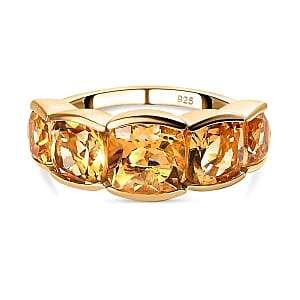 Brazilian Citrine4.06 ctw Ring in 14K YG Over Sterling Silver (Size 8)