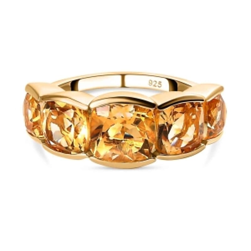 Brazilian Citrine4.06 ctw Ring in 14K YG Over Sterling Silver (Size 8)