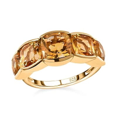 Brazilian Citrine4.06 ctw Ring in 14K YG Over Sterling Silver (Size 8)
