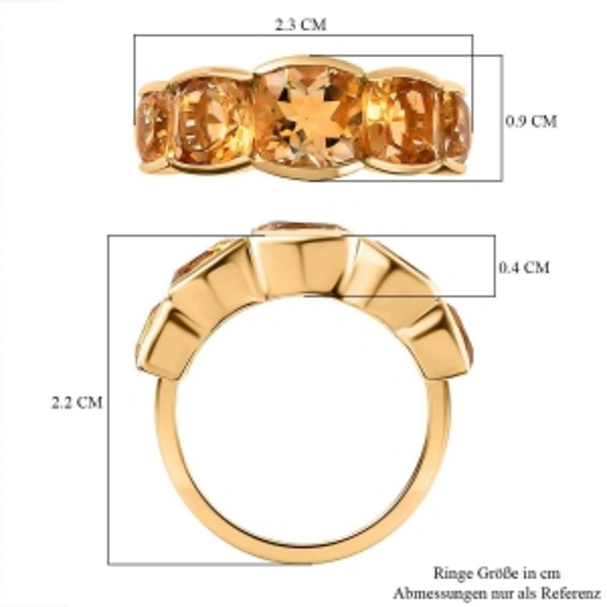 Brazilian Citrine4.06 ctw Ring in 14K YG Over Sterling Silver (Size 8) image number 6