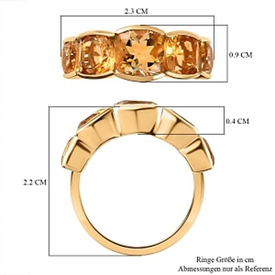 Brazilian Citrine4.06 ctw Ring in 14K YG Over Sterling Silver (Size 8)