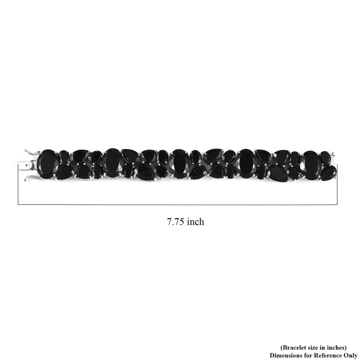 Australian Black Tourmaline Bracelet in Platinum Over Sterling Silver (7.25 In) 144.50 ctw image number 4