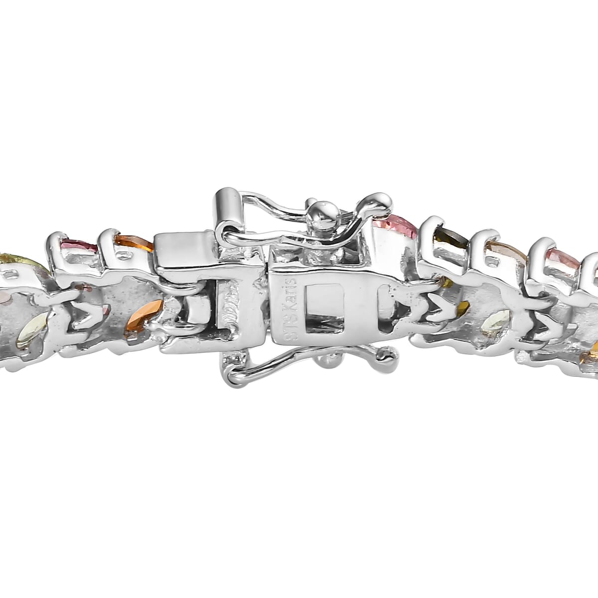 Karis Multi-Tourmaline Bracelet in Platinum Bond (7.25 In) 10.50 ctw image number 3