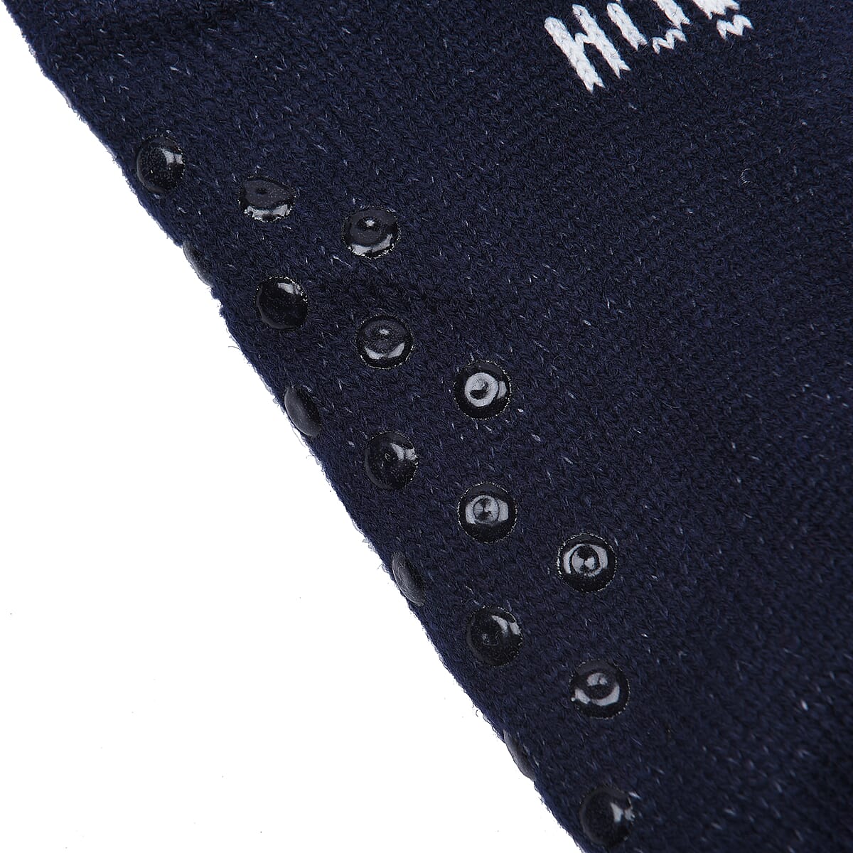 Homesmart Set of 2 Pairs Warm & Fuzzy Blue Christmas Tree and Santa Claus Pattern Sherpa Lined Slipper Socks (Women's Size 5-10) with Anti Slip Rubber image number 2