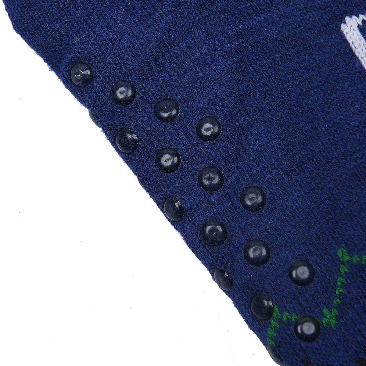 Homesmart Set of 2 Pairs Warm & Fuzzy Blue Christmas Tree and Santa Claus Pattern Sherpa Lined Slipper Socks (Women's Size 5-10) with Anti Slip Rubber image number 5