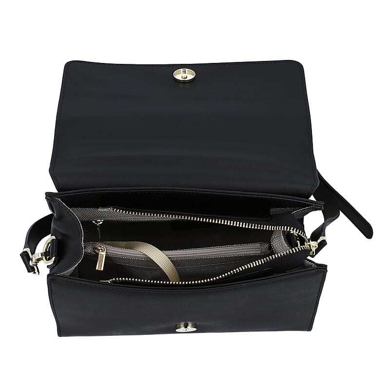 Black Color Whimsical Skull Pattern Genuine Leather Tote Bag