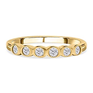 White Diamond 0.25 ctw Ring in Vermeil YG Over Sterling Silver (Size 10)