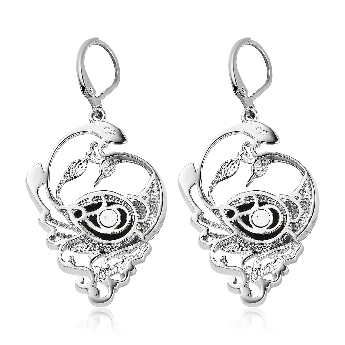 African Malachite Dangling Earrings in Platinum Over Copper With Magnet and Stainless Steel 8.65 ctw image number 3